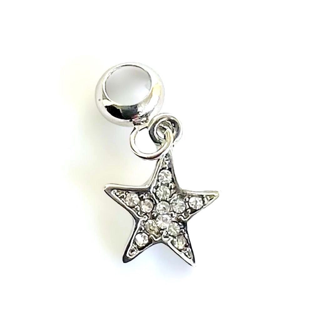 Silver Star Rhinestone Charm